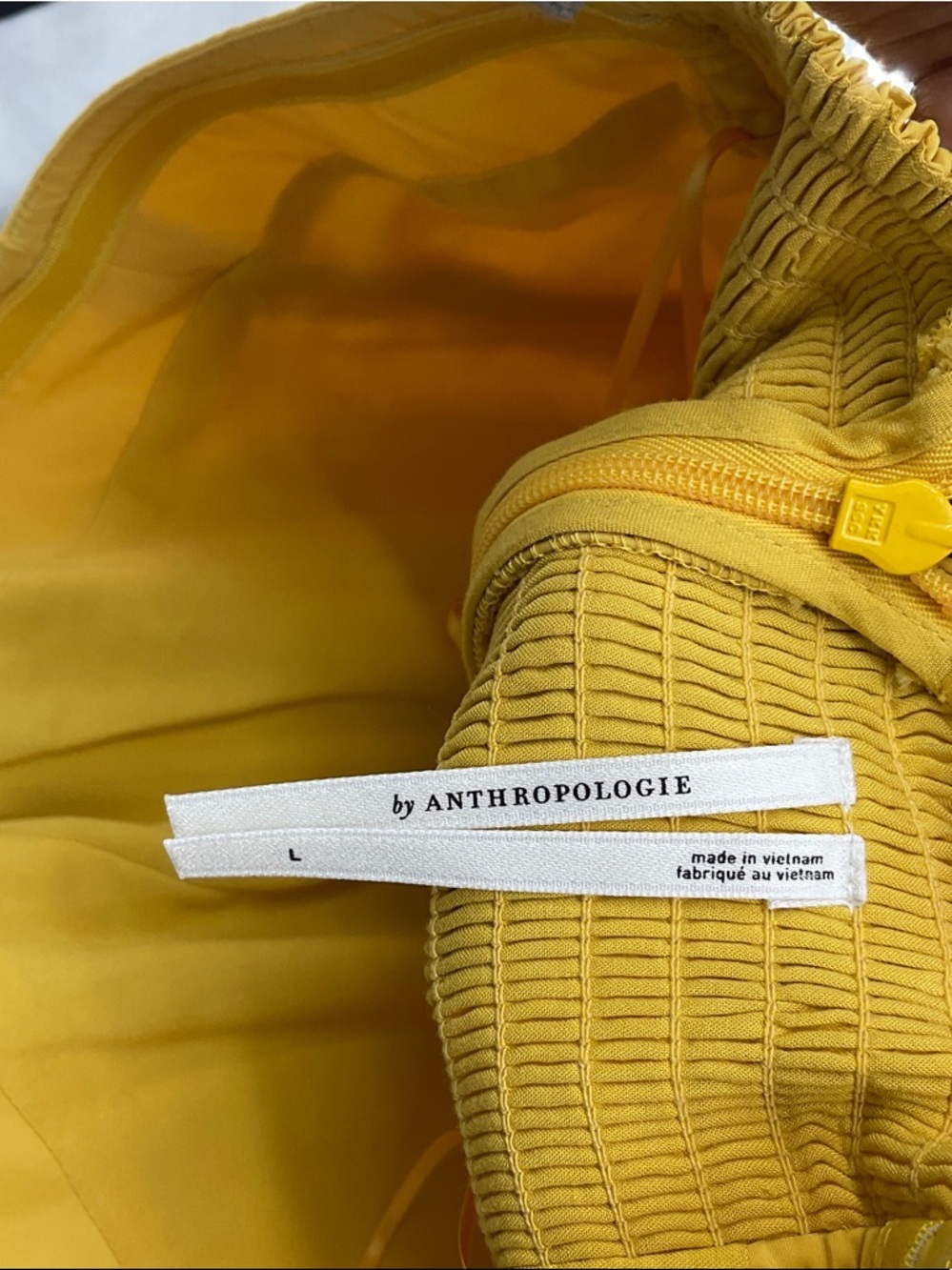 Anthropologie Corset High-Low Bubble Dress Mustard Yellow size L - Picture 10 of 10